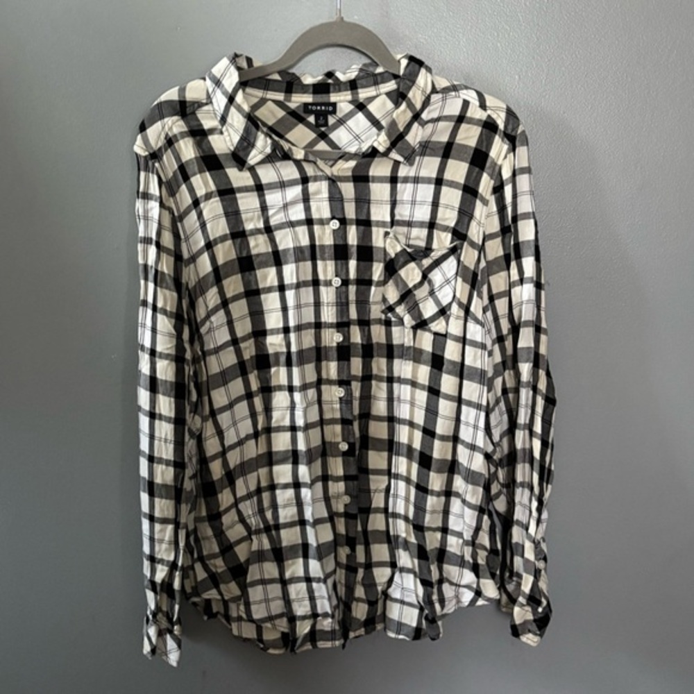 Torrid Button Up Plaid Shirt